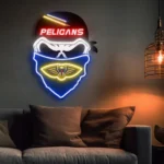 New Orleans Pelicans Neon Sign Skull 1