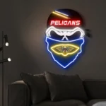 New Orleans Pelicans Neon Sign Skull 1