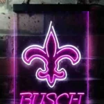 New Orleans Saints Neon Sign Detailed Busch Light 1