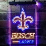 New Orleans Saints Neon Sign Detailed Busch Light 1
