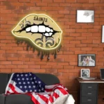 New Orleans Saints Neon Sign Dripping Lips 1