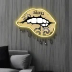 New Orleans Saints Neon Sign Dripping Lips 1