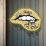 New Orleans Saints Neon Sign Dripping Lips 1