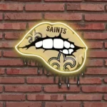 New Orleans Saints Neon Sign Dripping Lips 1