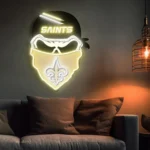 New Orleans Saints Neon Sign Skull 1