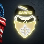 New Orleans Saints Neon Sign Skull 1