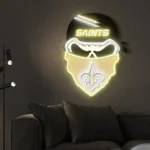 New Orleans Saints Neon Sign Skull 1