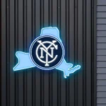 New York City Fc Neon Sign New York State Map 1