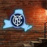 New York City Fc Neon Sign New York State Map 1