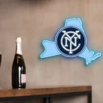New York City Fc Neon Sign New York State Map 1