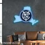New York City Fc Neon Sign New York State Map 1