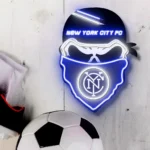 New York City Fc Neon Sign Skull 1