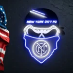 New York City Fc Neon Sign Skull 1