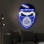 New York City Fc Neon Sign Skull 1