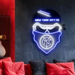 New York City Fc Neon Sign Skull 1