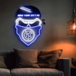 New York City Fc Neon Sign Skull 1