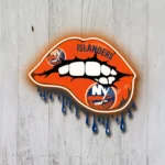 New York Islanders Neon Sign Dripping Lips 1