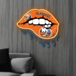 New York Islanders Neon Sign Dripping Lips 1