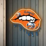 New York Islanders Neon Sign Dripping Lips 1