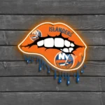 New York Islanders Neon Sign Dripping Lips 1