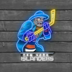 New York Islanders Neon Sign Mascot Mascot Acrylic Artwork 1