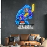 New York Islanders Neon Sign Mascot Mascot Acrylic Artwork 1