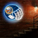 New York Islanders Neon Sign Nhl Hockey Helmet Acrylic Led 1