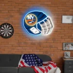 New York Islanders Neon Sign Nhl Hockey Helmet Acrylic Led 1