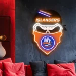 New York Islanders Neon Sign Skull 1