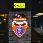 New York Islanders Neon Sign Skull 1