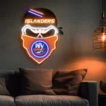 New York Islanders Neon Sign Skull 1