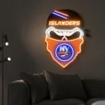 New York Islanders Neon Sign Skull 1