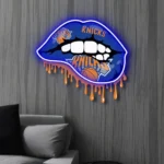 New York Knicks Neon Sign Dripping Lips 1
