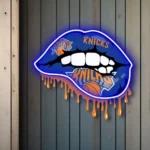New York Knicks Neon Sign Dripping Lips 1