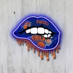 New York Knicks Neon Sign Dripping Lips 1