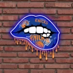 New York Knicks Neon Sign Dripping Lips 1