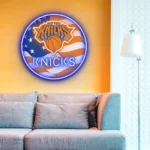 New York Knicks Neon Sign Us Pennant Acrylic 1