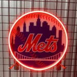 New York Mets Neon Sign Nyc Mets Skyline 1