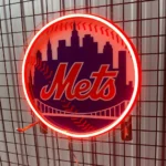 New York Mets Neon Sign Nyc Mets Skyline 1