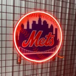 New York Mets Neon Sign Nyc Mets Skyline 1