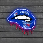 New York Rangers Neon Sign Dripping Lips 1