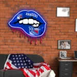 New York Rangers Neon Sign Dripping Lips 1