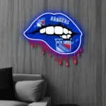 New York Rangers Neon Sign Dripping Lips 1