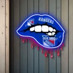 New York Rangers Neon Sign Dripping Lips 1