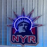New York Rangers Neon Sign Statue Head Crest 1