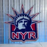 New York Rangers Neon Sign Statue Head Crest 1