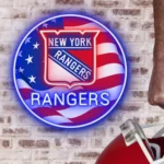 New York Rangers Neon Sign Us Flag Acrylic 1