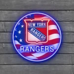 New York Rangers Neon Sign Us Flag Acrylic 1