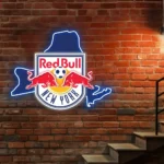 New York Red Bulls Neon Sign Fc New York State Map 1