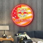 New York Red Bulls Neon Sign Fc Us Flag Acrylic 1
